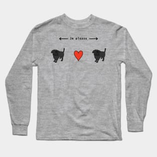 Dog Says Social Distancing 2m Please Long Sleeve T-Shirt